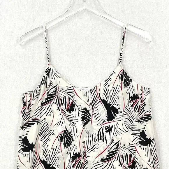 EQUIPMENT Layla Silk Print Cami Womens Small White Black Floral Leaf Print Layer - Picture 5 of 15